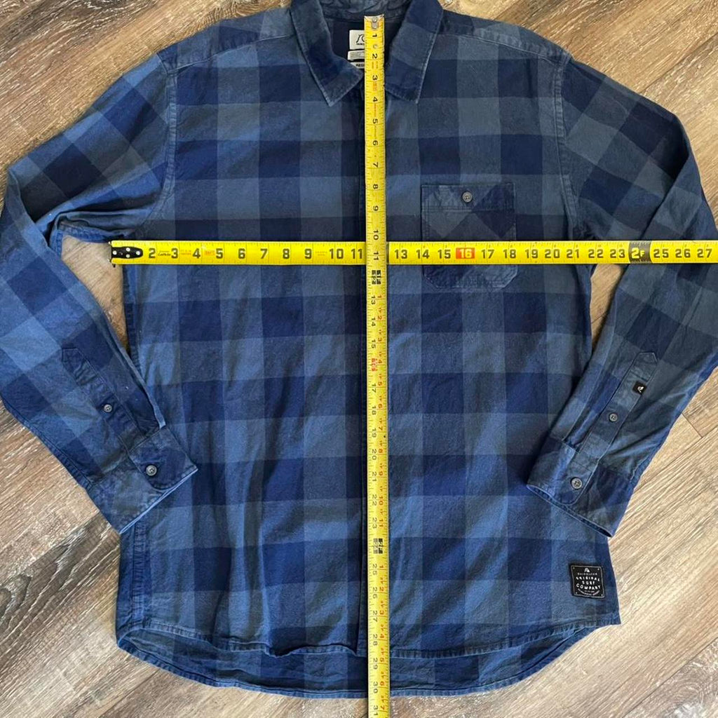 Quiksilver Blue Plaid Flannel Shirt, view 4