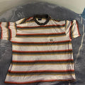 Billabong horizontal striped pocket tee with orange
