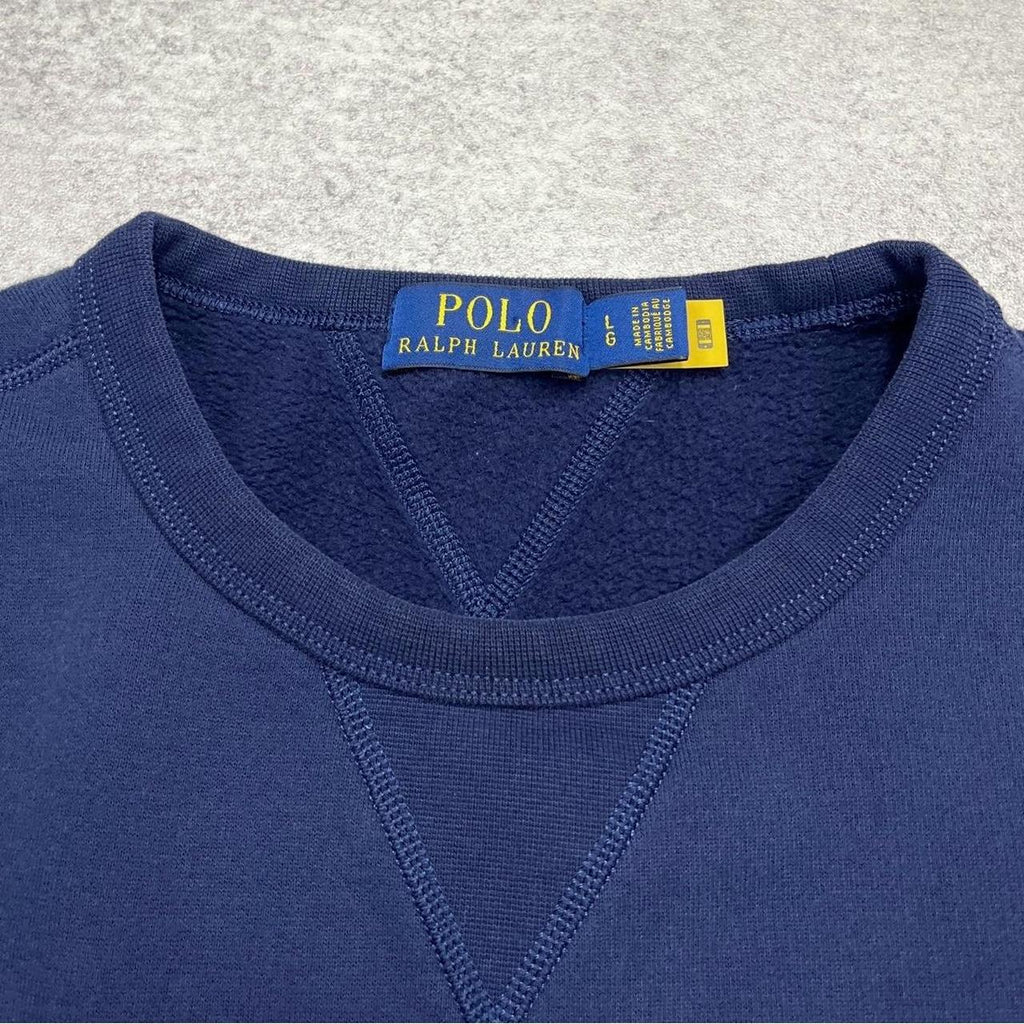 Polo Ralph Lauren Navy Blue Red Pony Crewneck, view 3