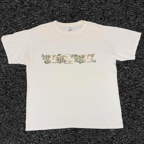 Anvil Flower print Y2K hawaii surf tee