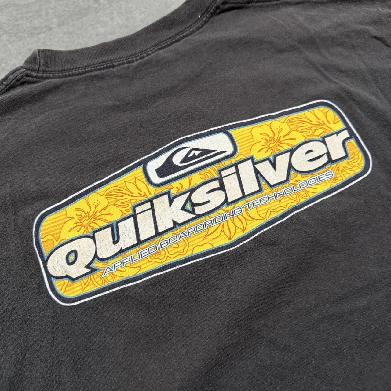 Vintage quick silver faded black surf tee, view 6