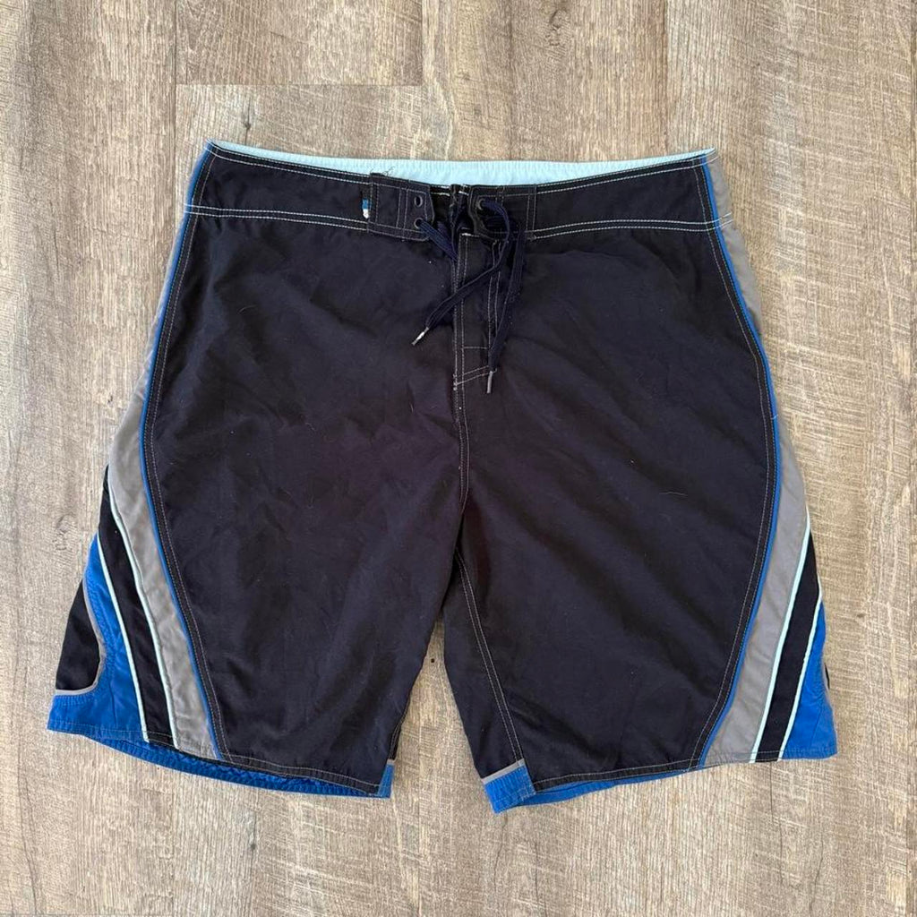 Sick 2000s black blue &amp; gray baggy Quiksilver summer, view 2