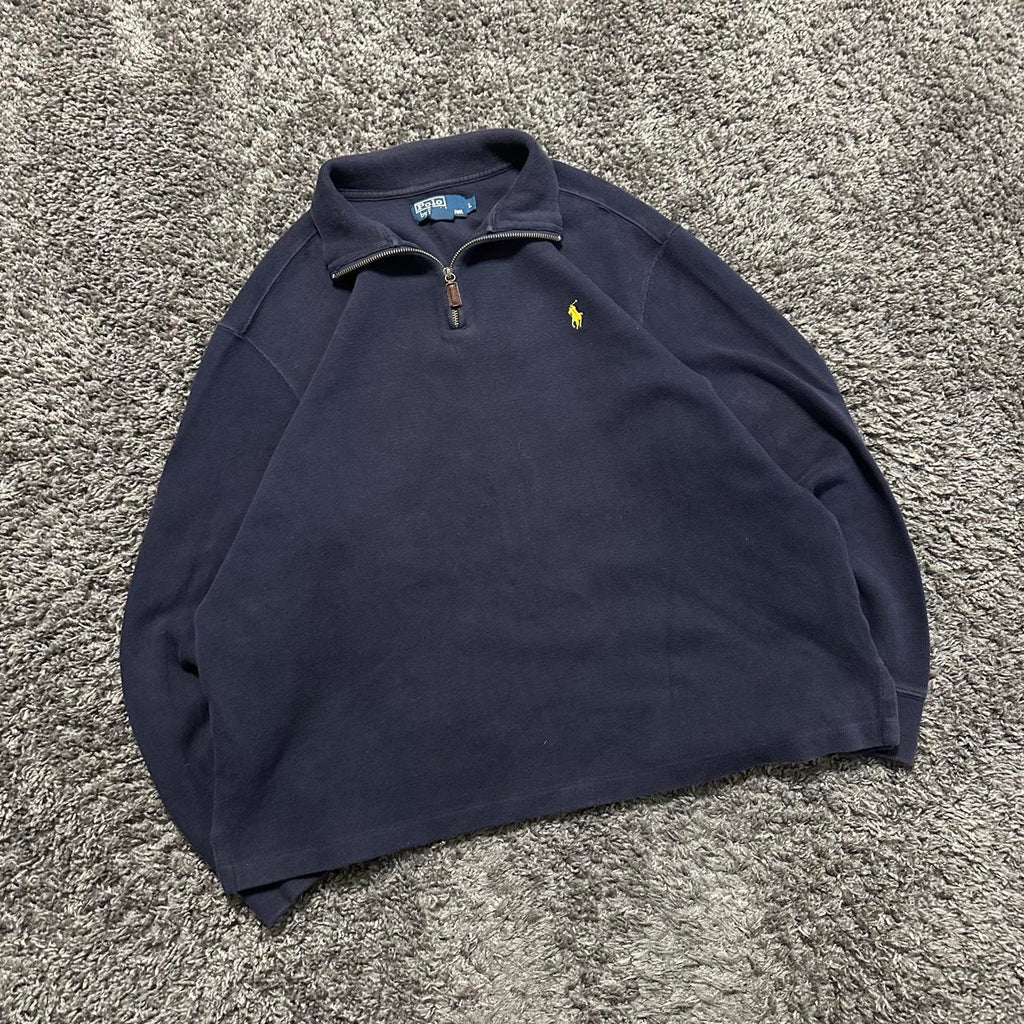 Vintage Polo Ralph Lauren 1/4 Quarterzip Navy Blue