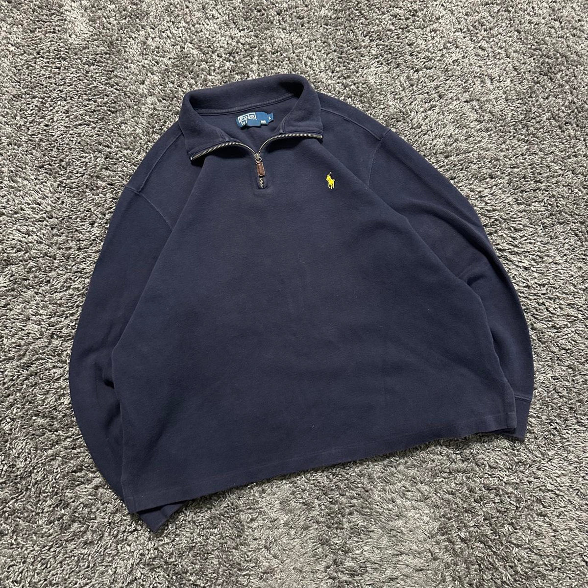 Vintage Polo Ralph Lauren 1/4 Quarterzip Navy Blue
