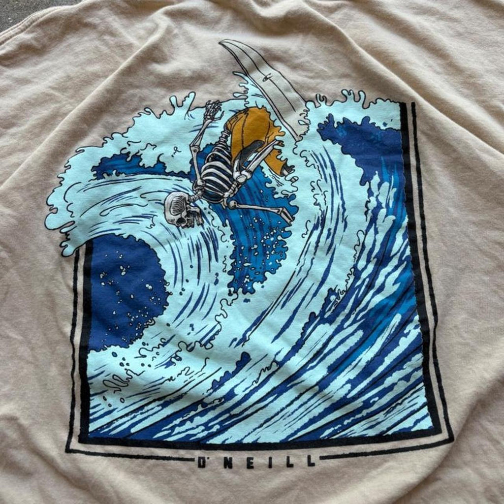 O'Neill Surf Tee with blue wave graphic featuring a, view 3