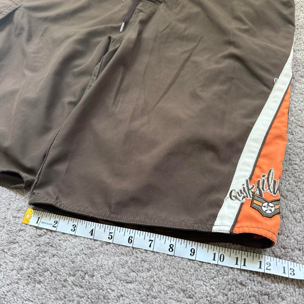 Vintage 2000s y2k Quiksilver embroidered brown board, view 3