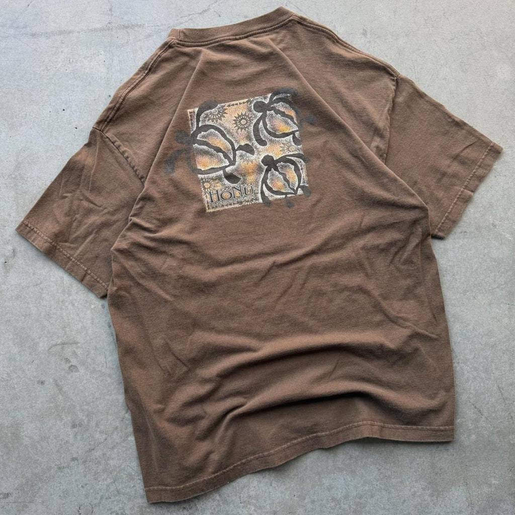 AAA Vintage Y2K Hawaiian Island Creations Brown Hawaii