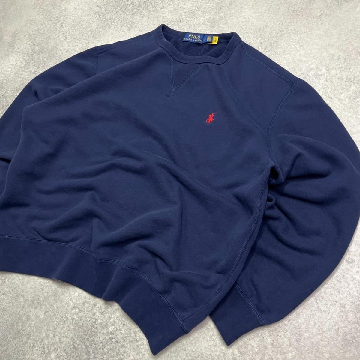 Polo Ralph Lauren Navy Blue Red Pony Crewneck, view 2