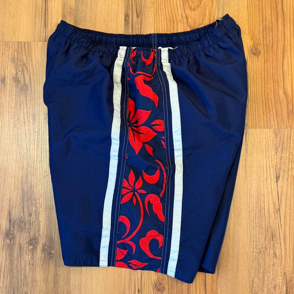 Quiksilver Vintage 90s style Nature Life swim shorts with sick, view 3
