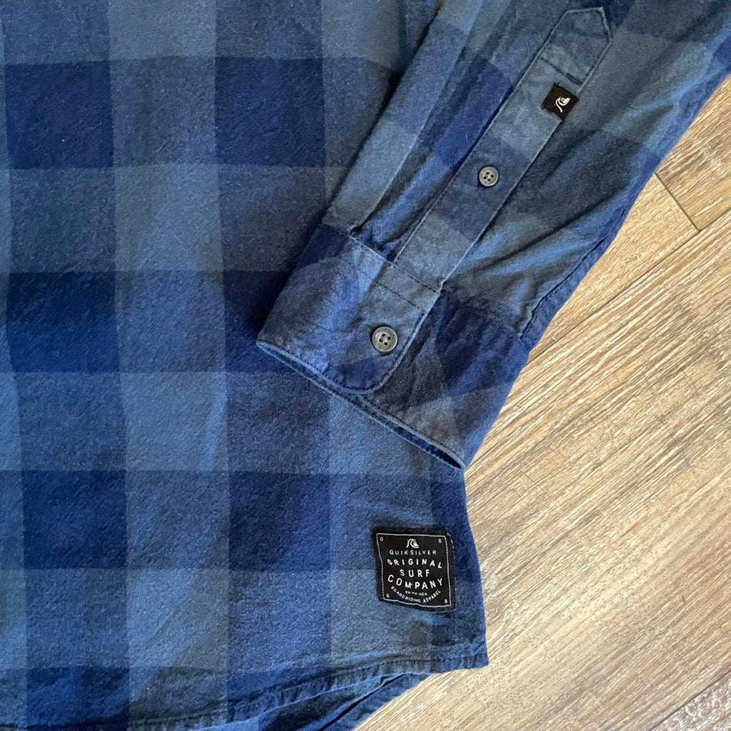 Quiksilver Blue Plaid Flannel Shirt, view 2