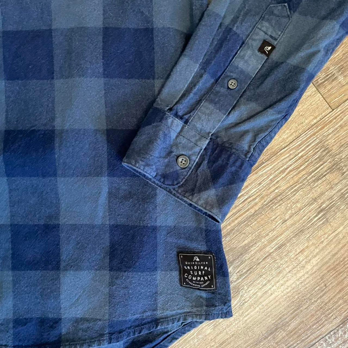 Quiksilver Blue Plaid Flannel Shirt, view 2