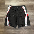 Y2K Quiksilver black swim shorts with white/red side