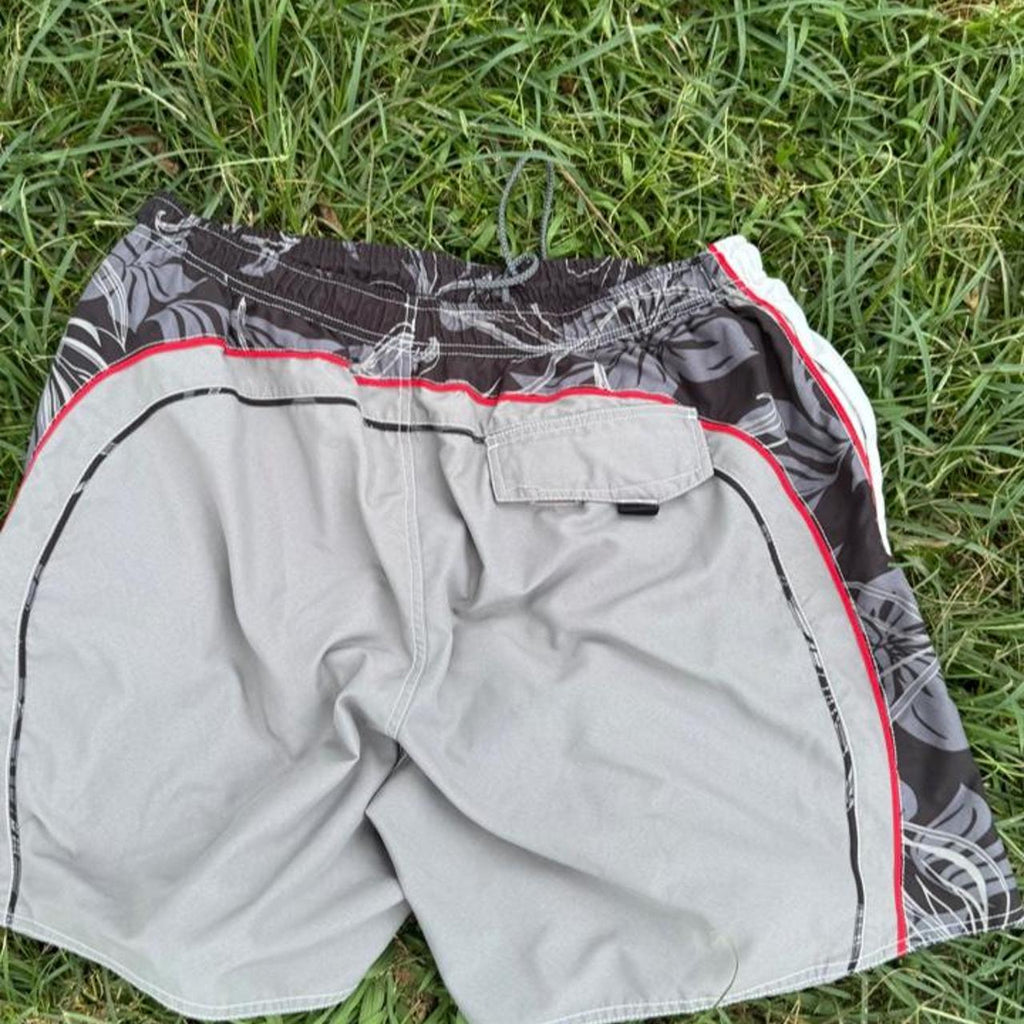 Quiksilver board shorts with gray/black abstract, view 4