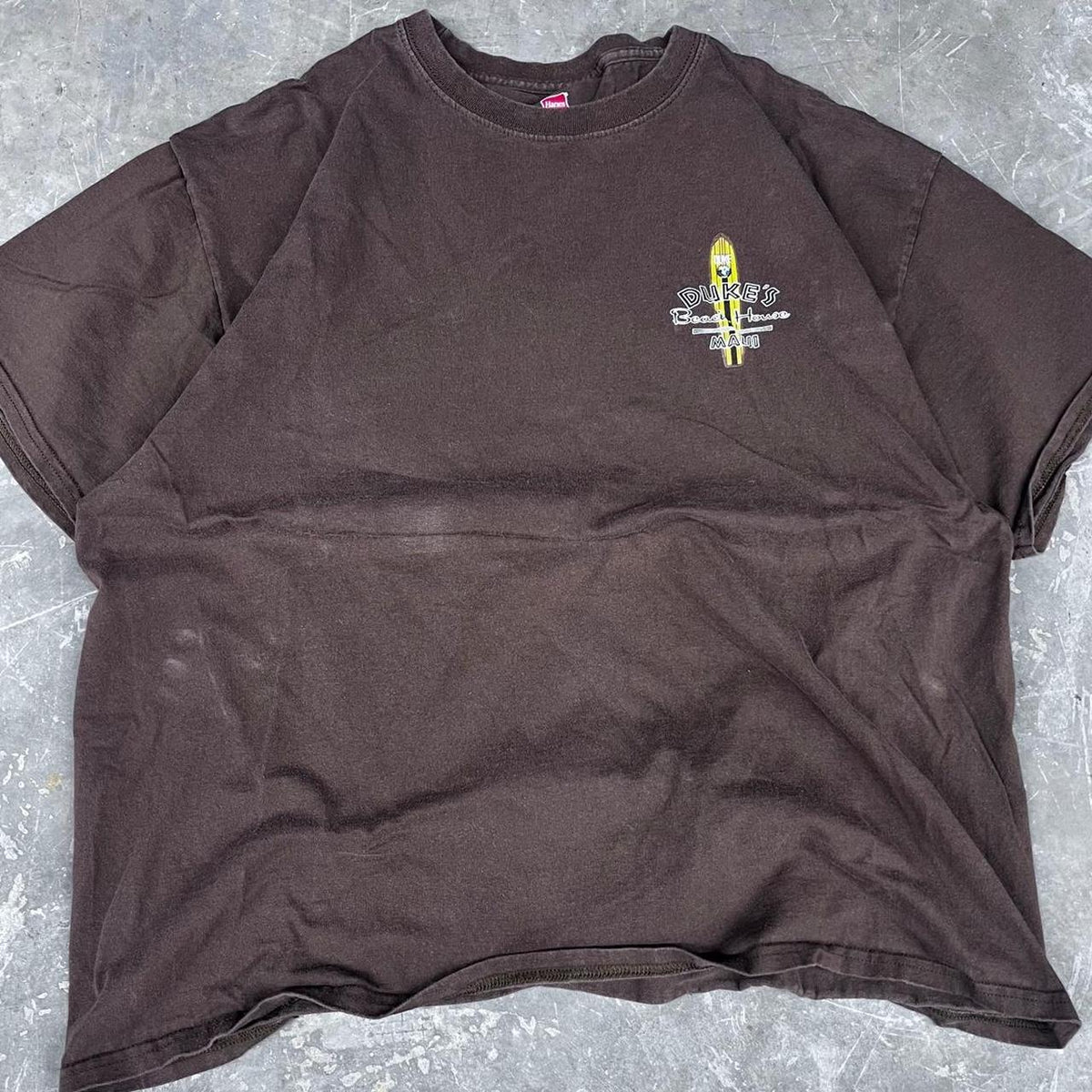 Y2K 2000s faded dark brown Duke's Beach House Maui