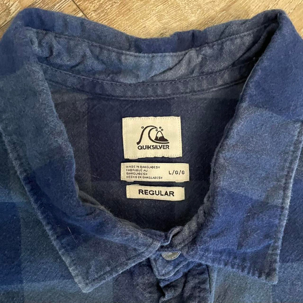 Quiksilver Blue Plaid Flannel Shirt, view 3