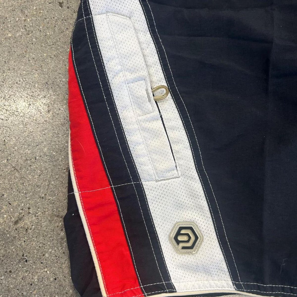 Y2K OP Ocean Pacific Board Shorts Mens 34 Black Red, view 2