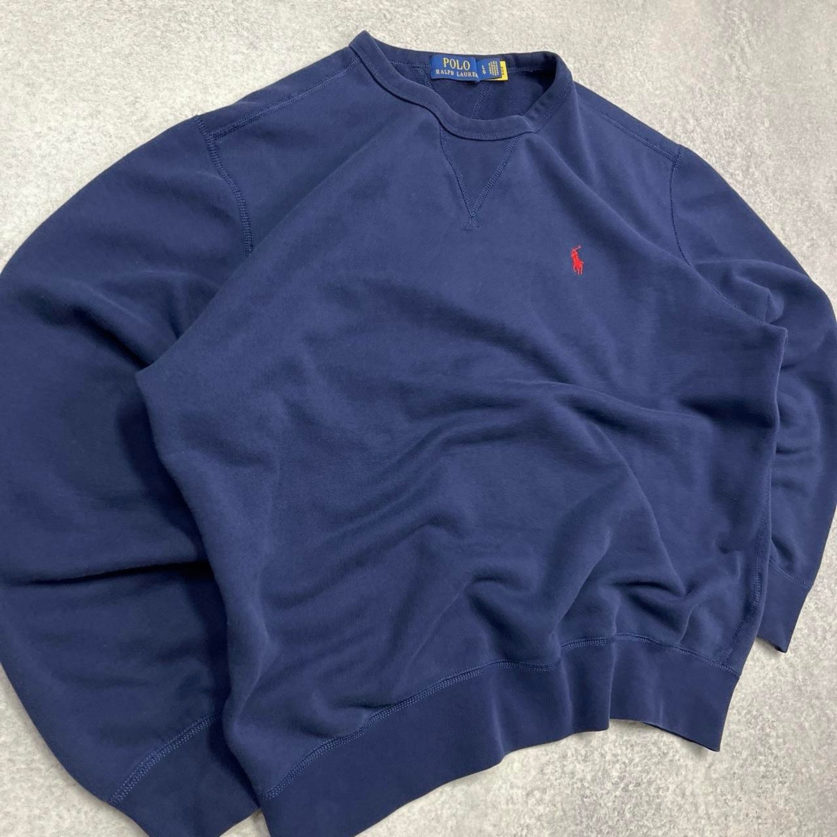 Polo Ralph Lauren Navy Blue Red Pony Crewneck, view 6