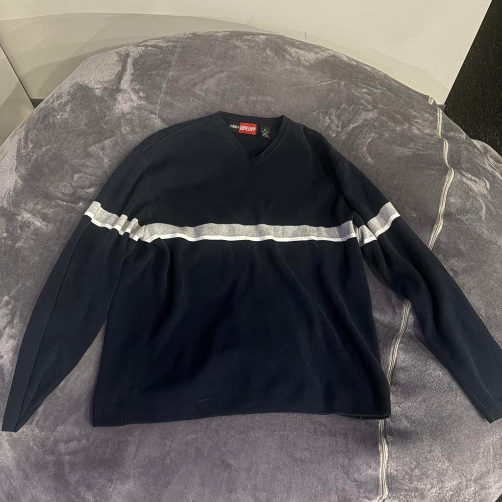 Quiksilver Quicksilver navy blue cotton sweater with white