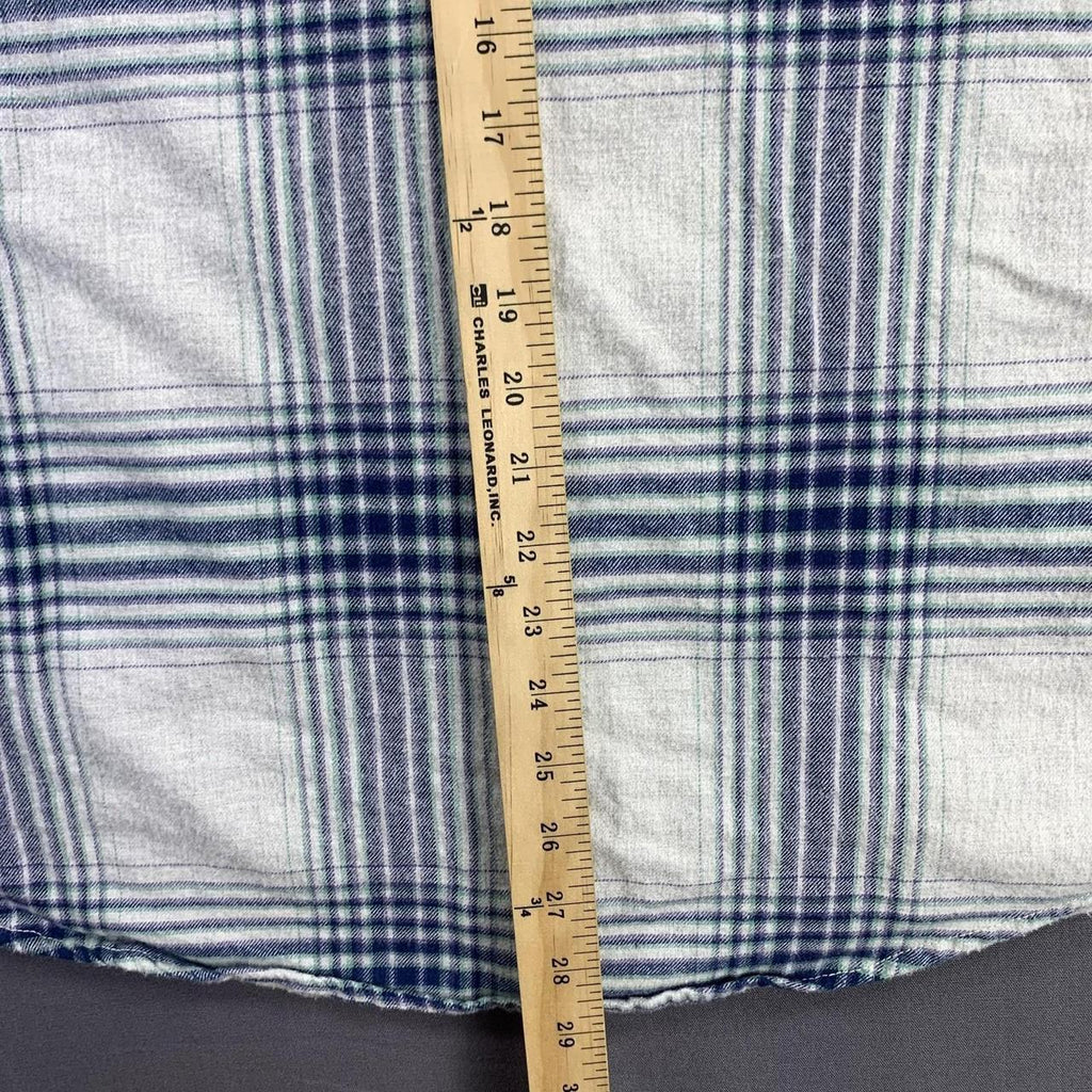 Billabong Shirt Men L Blue Cream Plaid Flannel Long, view 6