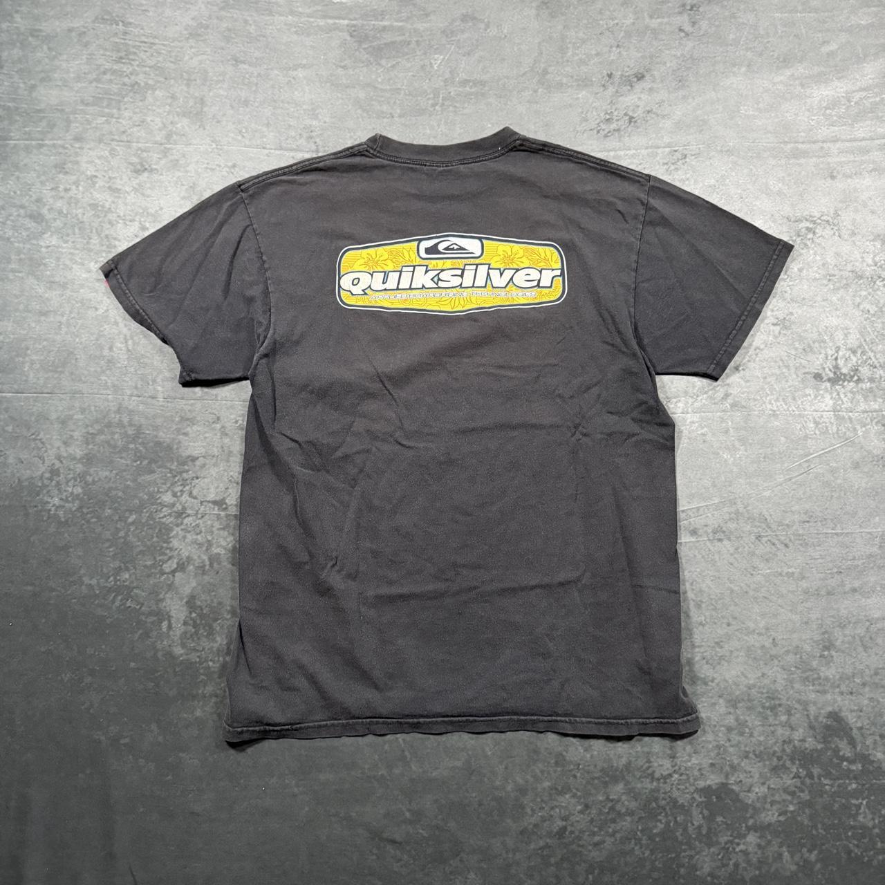 Vintage quick silver faded black surf tee, view 5