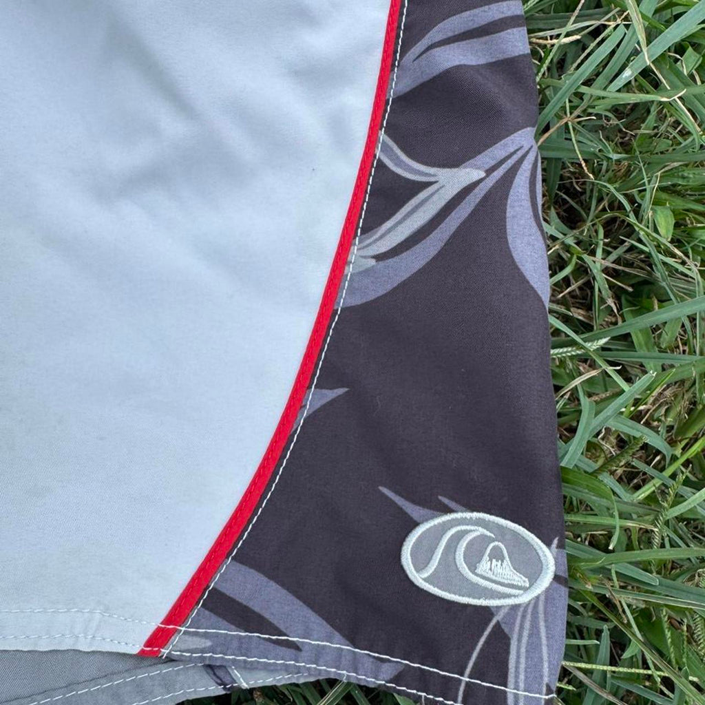 Quiksilver board shorts with gray/black abstract, view 2